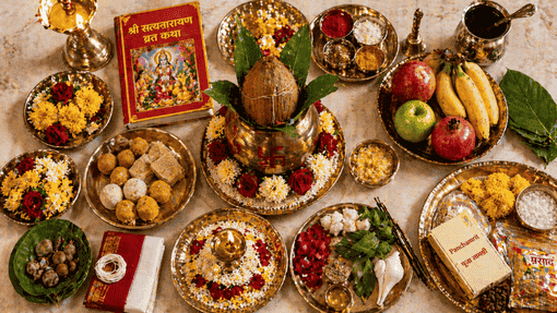 pandits bring puja materials